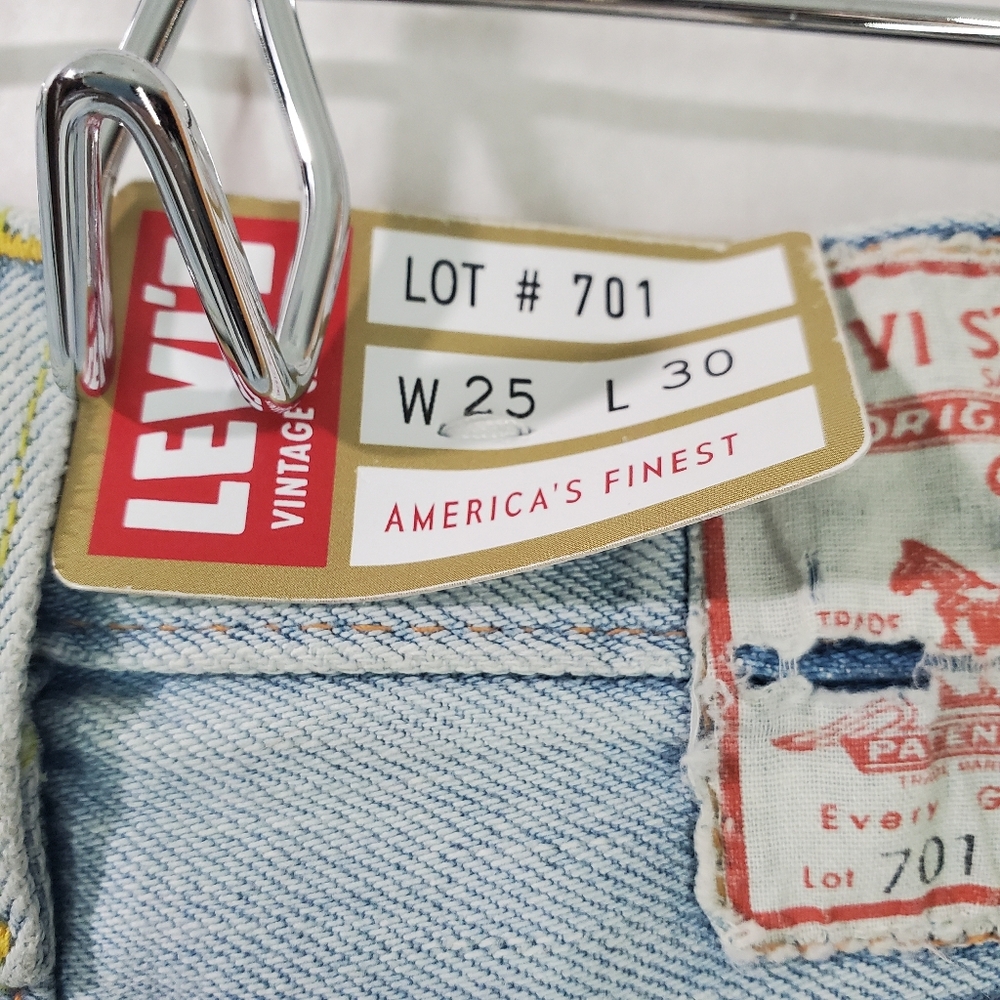 Levi's LVC 701 1950s Jeans Women Sz 25 X 30 Blue‎ Denim Pink Selvedge Big E Tab - Picture 5 of 13